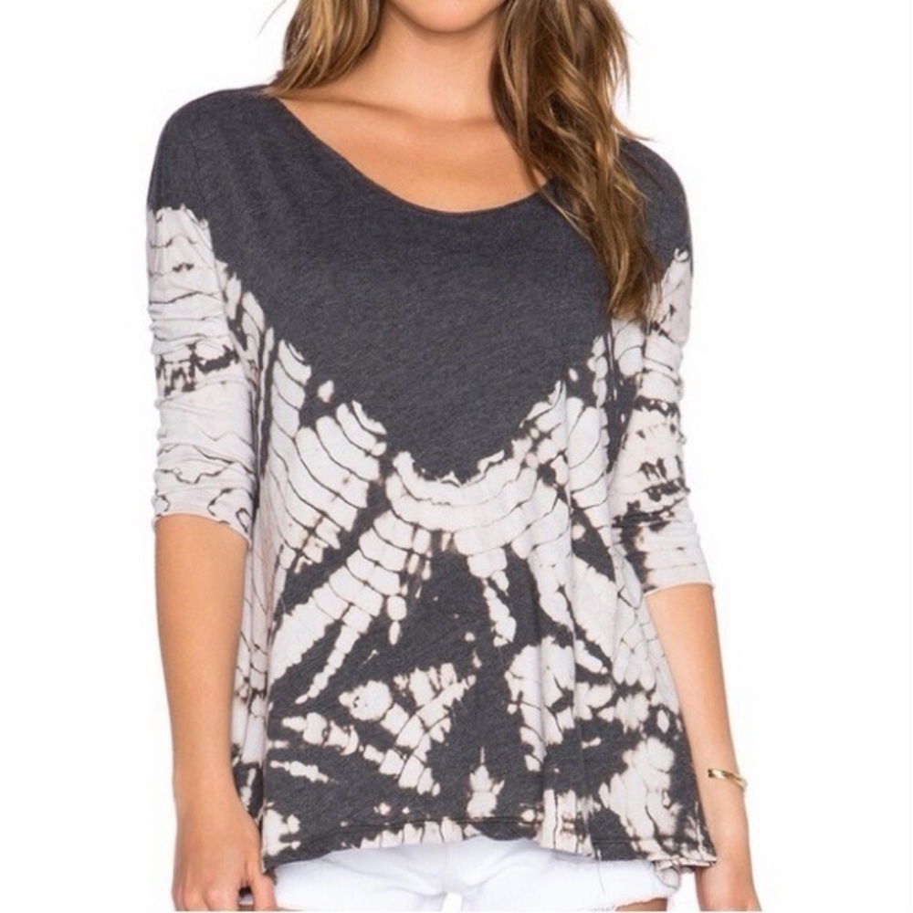 We The Free People Size Small Charcoal Gray  Coastal Tie Dye Oversized Shirt